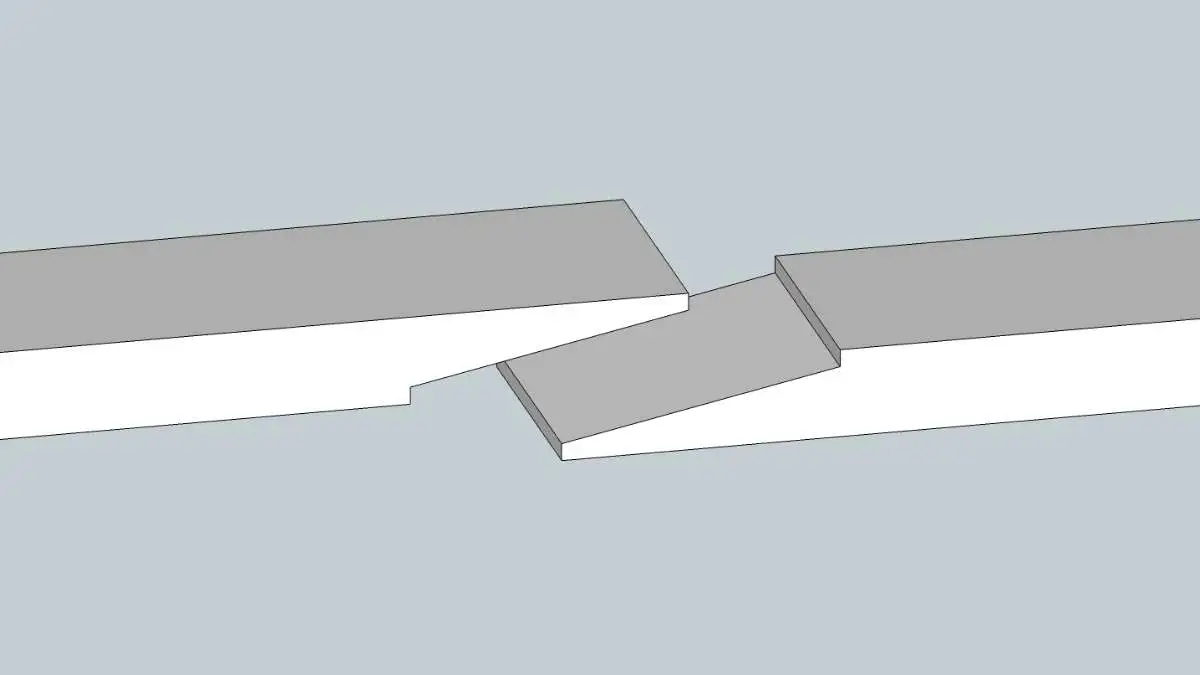 a picture of scarf joint, one of type of wood joints