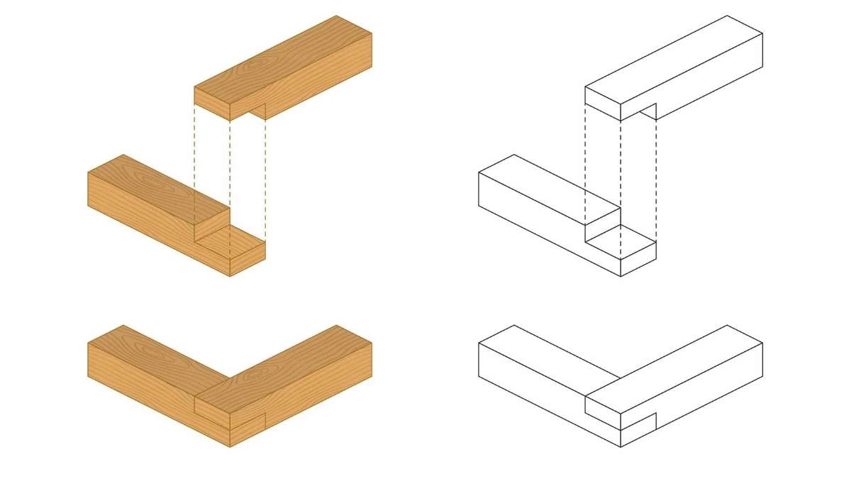 a picture of lap joint, one of type of wood joints