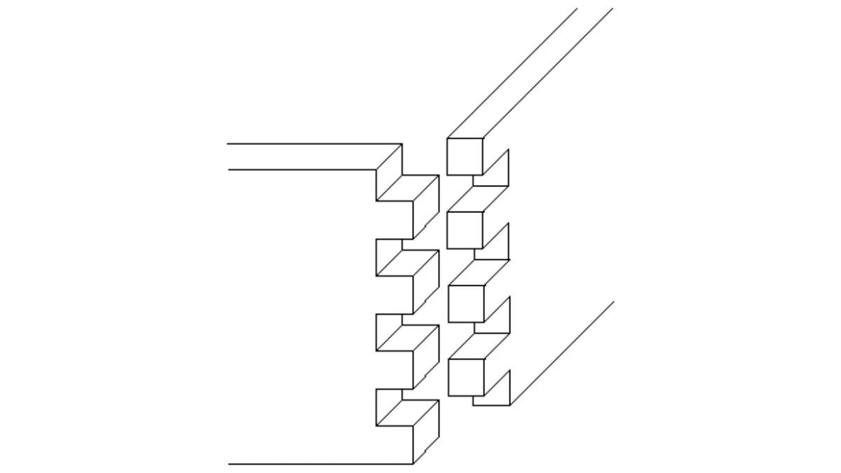 a picture of box joint, one of type of wood joints